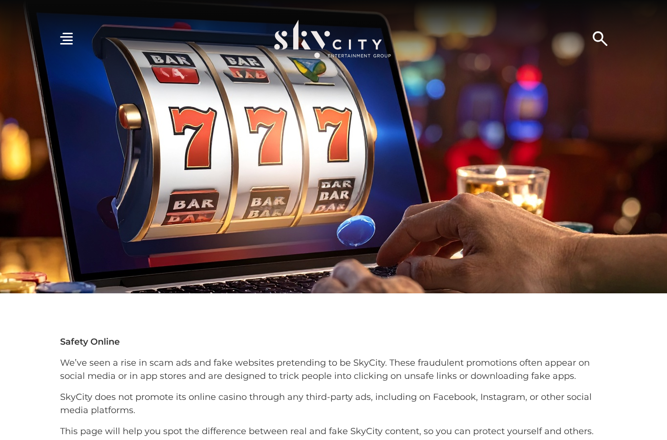 Dated capture of the official SkyCity Online source
